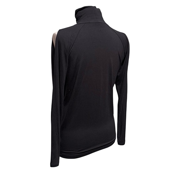 Athleta Black Soft Shell Cold Shoulder Long Sleeve Top Size XS NWOT - Picture 7 of 12